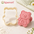 ktaevori™ Honey Hug Bear Cookie Cutter & Stamp Set — 3-Inch Sugar Cookie Cutter, Embossing Press & Decorating Tool