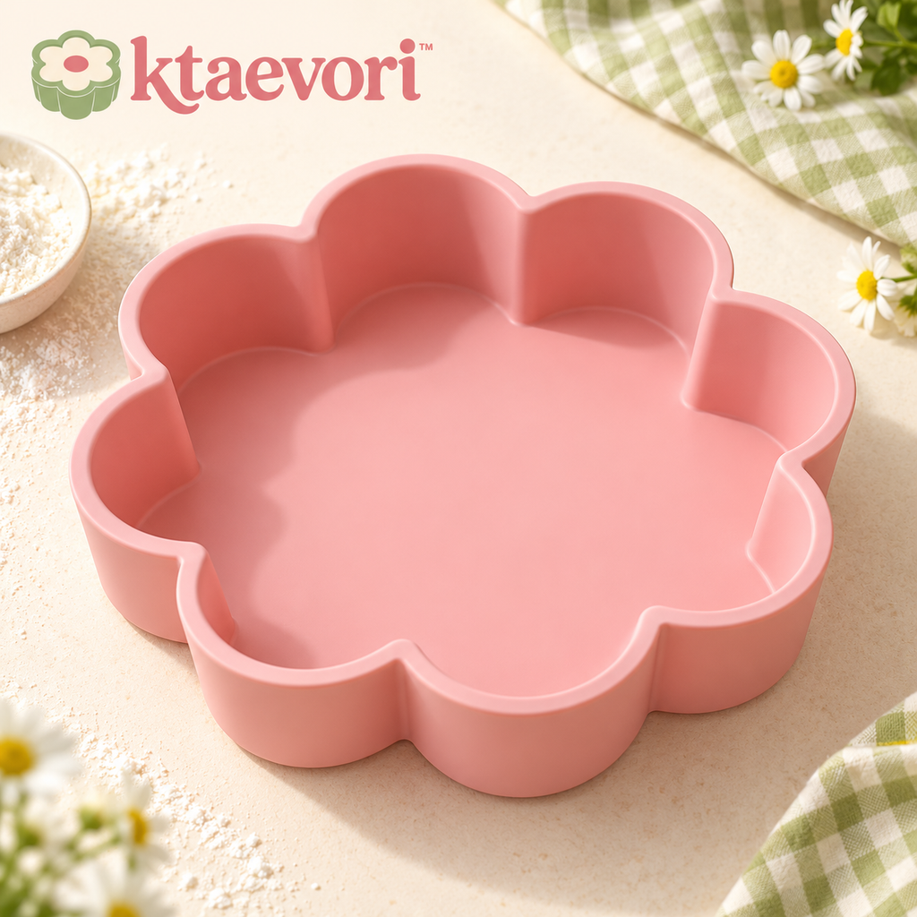 ktaevori™ Petal Party 8-Inch Silicone Flower Cake Mold — Daisy-Shaped Baking Pan for Single-Layer Cakes