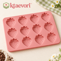 ktaevori™ Berry Bonbon 12-Cavity Silicone Chocolate Mold — Strawberry-Shaped Candy Mold for Homemade Chocolate Bites